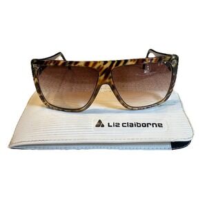 Vintage Liz Claiborne Womens Sunglasses Tortoise Brown Square Shades 10090 Italy